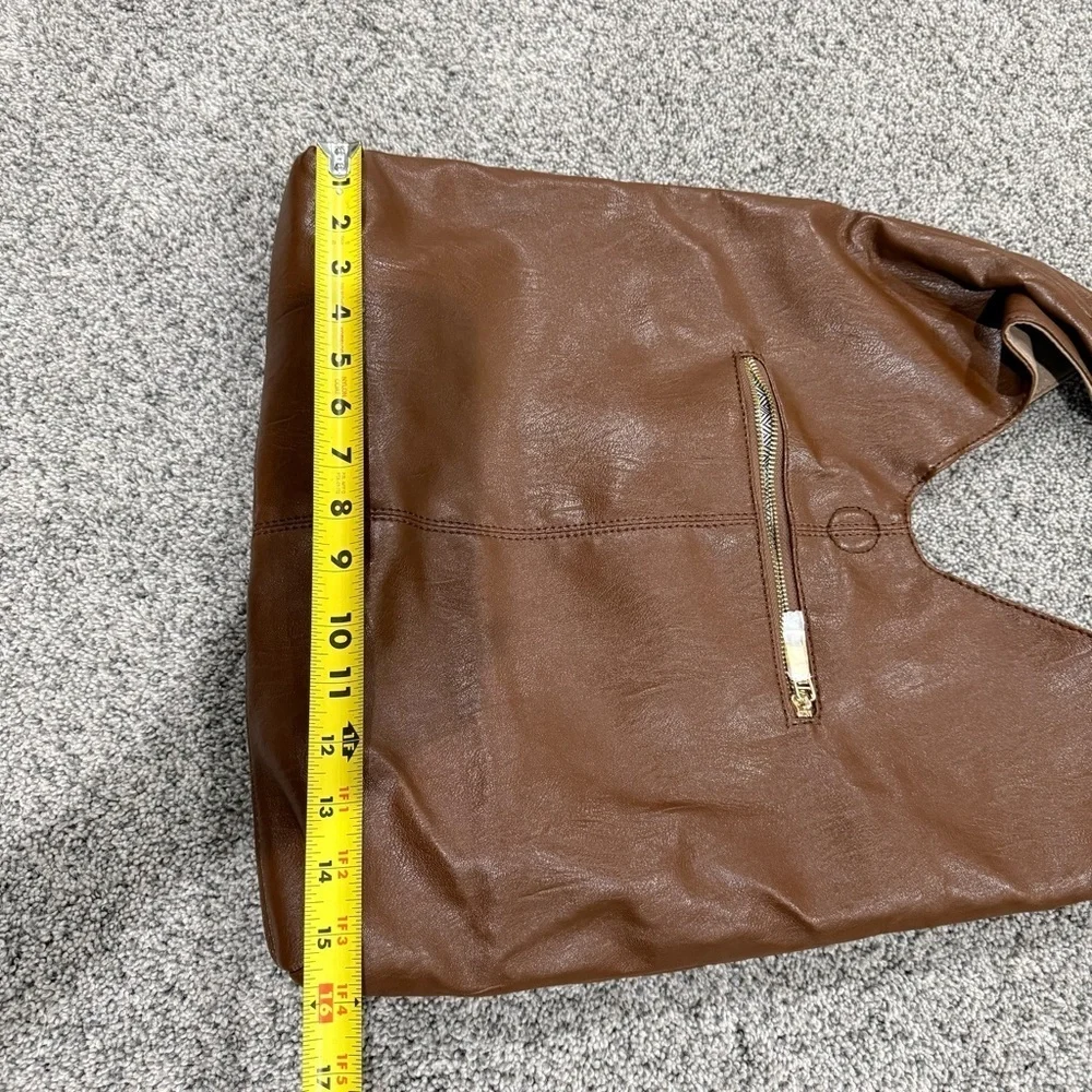 NWT! Isabelle PETA Approved Vegan Leather Brown Beige Reversible Hobo Bag